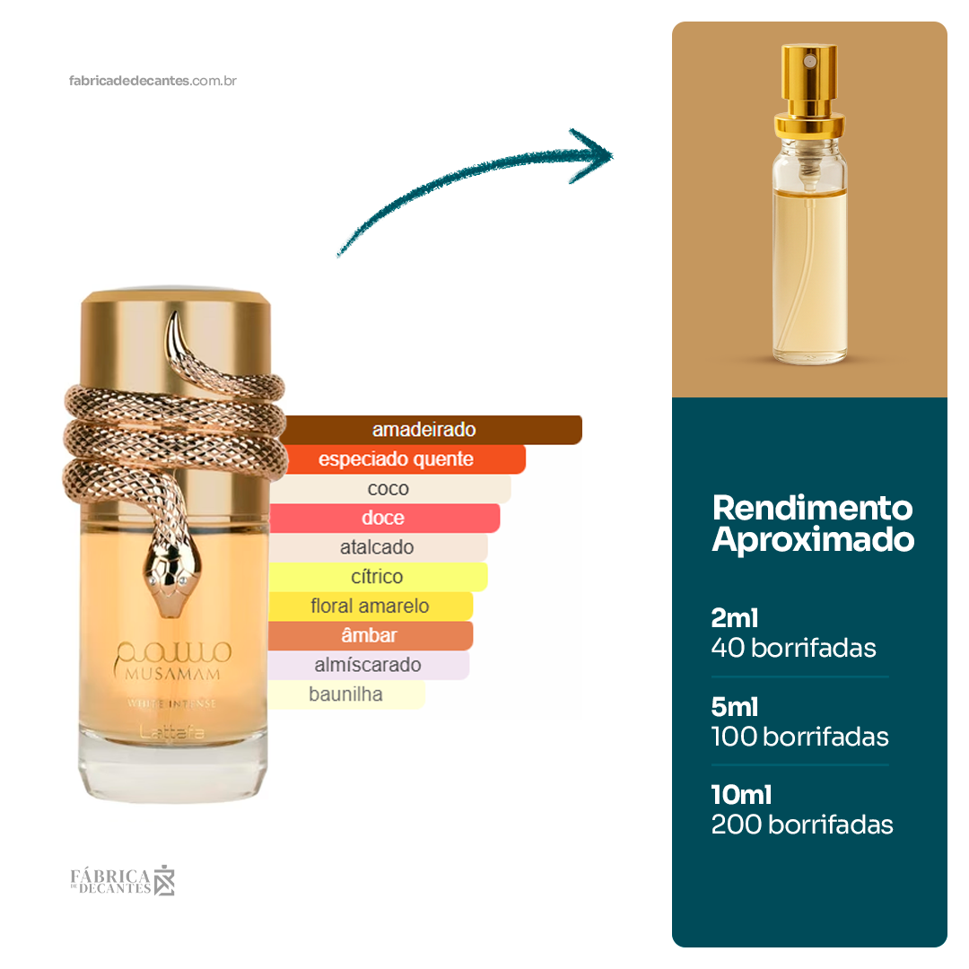 (Decant) Musamam White Intense Perfumes Compartilhável
