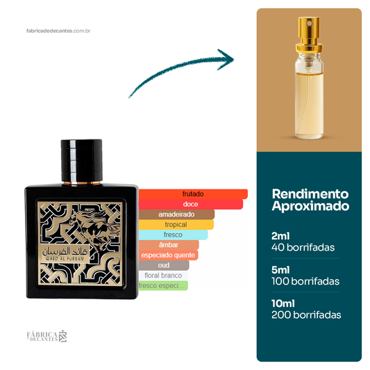 (Decant) Qaed Al Fursan Perfumes Compartilhável