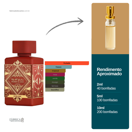 (Decant) Bade'e Al Oud Sublime Perfumes Compartilhável